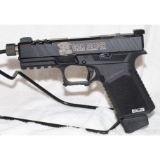 Anderson Kiger-9C Pro 9MM, G19 Compatible, Pistol, Custom Engraved Grim Reaper, Threaded Barrel, 15 Rounds
