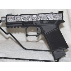 Anderson Kiger-9C 9MM, G19 Compatible, Pistol, Custom Engraved Skulls & Scrolls, 15/17 Rounds, Threaded Barrel, Fiber Optic Sights