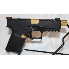 Anderson Kiger-9C 9MM, G19 Compatible, Custom Gold Pistol, Threaded Barrel, Fiber Optic Sights, 15 Rounds