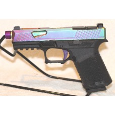 Anderson Kiger-9C 9MM, G19 Compatible, Custom Blue and Multi Colored Pistol, Threaded Barrel, Tritium Night Sights, RMR Optics Ready, 15/17 Rounds