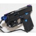 Anderson Kiger-9C 9MM, G19 Compatible, Custom Blue Pistol, Threaded Barrel, Fiber Optic Blue Sights, Blue Laser & Flashlight, 15 Rounds