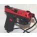 Anderson Kiger-9C 9MM, G19 Compatible, Custom Red Pistol, Threaded Barrel, Fiber Optic Sights, Green Laser With Flash Light, 15 Rounds
