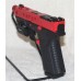 Anderson Kiger-9C 9MM, G19 Compatible, Custom Red Pistol, Threaded Barrel, Fiber Optic Sights, Green Laser With Flash Light, 15 Rounds
