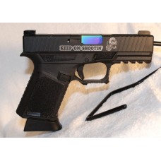 Anderson Kiger-9C Pro 9MM, G19 Compatible, Pistol, Custom Engraved KEEP ON SHOOTING, Custom Barrel, 15 Rounds