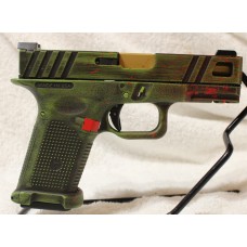 Lone Wolf G19 Type Custom 9MM, Zombie Green Distressed, Fiber Optic Sights, 2 Mags, 15 Rounds