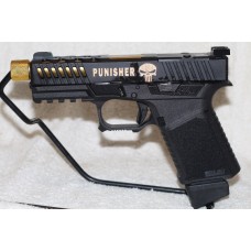 Anderson Kiger-9C 9MM, G19 Compatible, Pistol, Custom Gold Punisher, Threaded Barrel, 15 Rounds