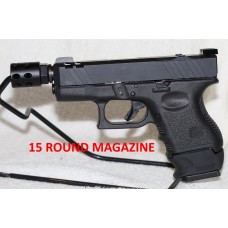 Glock 26 Subcompact Custom 9MM Pistol, Threaded Barrel With Comp, 12 & 15 Rounds