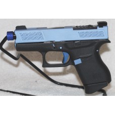Glock 43, 9MM, Custom Polar Blue, Cut Slide, Fiber Optic Sights, RMR Optics Ready, 6/10 Rounds, 2 Magazines