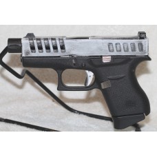 Glock 43, 9MM, Custom Battle Worn White, Cut Slide, Glock Glow Sights, 6/10 Rounds, 2 Magazines