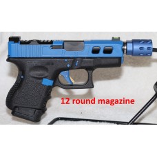 Glock 26 Subcompact Custom 9MM Pistol, Blue & Black, Threaded Barrel With Comp, 12 & 15 Rounds