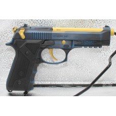 EAA Regard MC Semi Auto 9mm Black and Blue Distressed With Gold TiN Parts 18 Rounds 390080