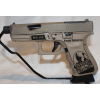 Glock Custom Freedom, MIA KIA Model 19 Gen 3 9MM Pistol, FDE, Threaded Barrel, Custom Cut Slide, Two 15 Round Mags