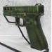 Glock 19 Custom Zombie Green and Black Distressed 9MM Pistol, Two 15 Round Mags