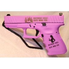 Glock Model 19, Gen 3, Custom Purplexed, Engraved Southern Girls, 9MM, Pistol, Two 15 Round Mags