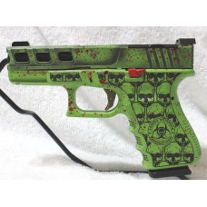 Glock 19 Gen 3 Custom Zombie Green and Engraved 9MM Pistol, RMR Optics Cut, Two 15 Round Mags