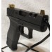 Glock 43, 9MM, Custom Black, Cut Slide, Gold Sights, 8 and 6 Rounds, 2 Magazines