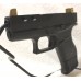 Glock 43, 9MM, Custom Black, Cut Slide, Gold Sights, 8 and 6 Rounds, 2 Magazines