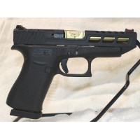 Glock Model 48 Black Handgun 9mm Luger 10 / 15 Round Magazine 4.17" Barrel Custom Raptor Slide Gold TiN Barrel