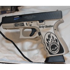 Glock 19 Custom Harley, 9MM Pistol, FDE, Ported Barrel, Custom Cut Slide, Two 15 Round Mags