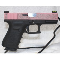 Glock Custom Model 19 Gen 3 9MM Pistol, Custom Pink Engraved Slide, Two 15 Round Mags
