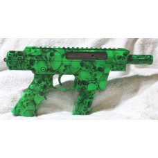 EXCEL X-9P Zombie Green Skulls PISTOL 9MM 4" THREADED BAR Glock Mags
